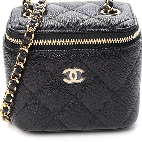 chanel caviar quilted vanity with chain black|CHANEL Caviar Quilted Large CC Filigree Vanity Case Black .